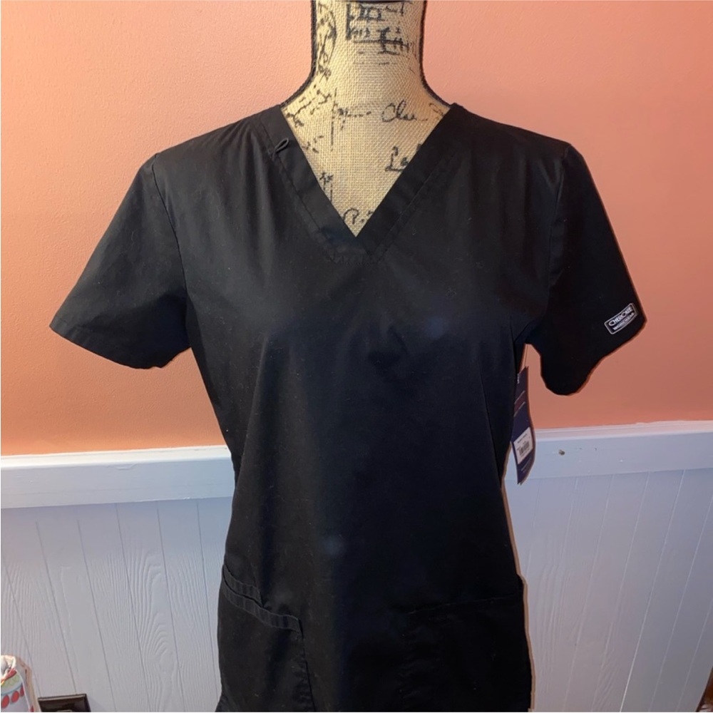 Black Cherokee Core Stretch Scrub Top